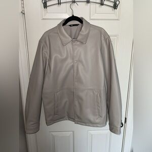 Zara faux leather jacket bone color